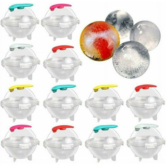 Summer Chill: Giant Round Ice Balls, Flexible DIY Ice Cube Molds For Creative Cooling, Safe Material Ensures Quality, 12 Pieces Set For Refreshing Drinks And Memorable Moments