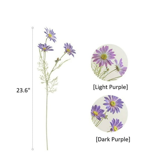 Summer Chrysanthemum Flower Stem in Purple 23.6" Tall