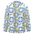 thumbnail image 1 of Summer, Citrus Mediterranean Style Mosaic ,lemon Fruit Pattern Baseball Jersey Fashion Ribbed Sleeve Man Women's Jacket Motion Tops XXS-6XL, 1 of 7