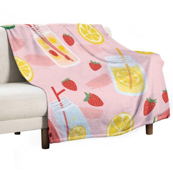 Summer Citrus Sips Blanket for Bed Throw Blanket for Women, Men Super Soft Plush Blanket Throw, Print Blanket