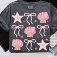 thumbnail image 1 of Summer Clam Coquette T-Shirt, Pink Beach Clam Bow Tee, Retro Shell Summer Shirt, Trendy Beach Day Graphic Tee, Cute Summer Vibes Tee, 1 of 5