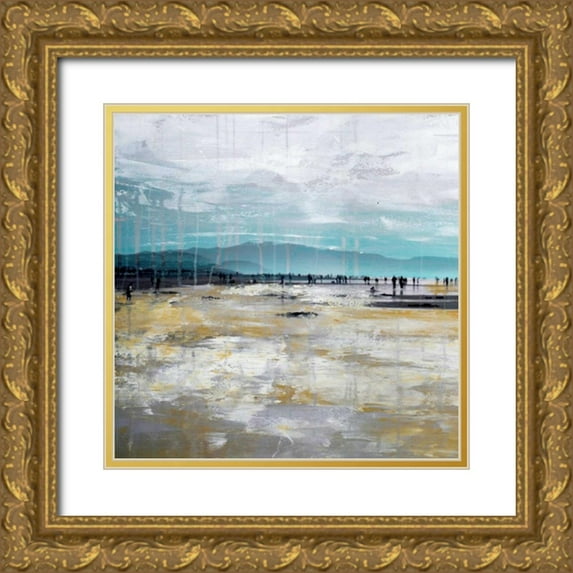 Summer, Clara 12x12 Gold Ornate Wood Framed with Double Matting Museum Art Print Titled - Beach III