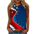 thumbnail image 1 of Summer Cleans 4Th Of July Patriotic Tank Tops For Women America Land Of The Free Shirt American Flag Printed Camisole Round Neck Tee Sleeveless Shirts Comfort Casual Holiday Beach Blouses, 1 of 5