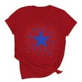 thumbnail image 1 of Summer Cleans Patriotic T-Shirts For Women 4Th Of July Shirts Independence Day Usa Flag Star Printed Tee Shirts Round Neck Tee Short Sleeve Tunic Blouses Causal Retro Tees Workout Sport Yoga Clothes, 1 of 7