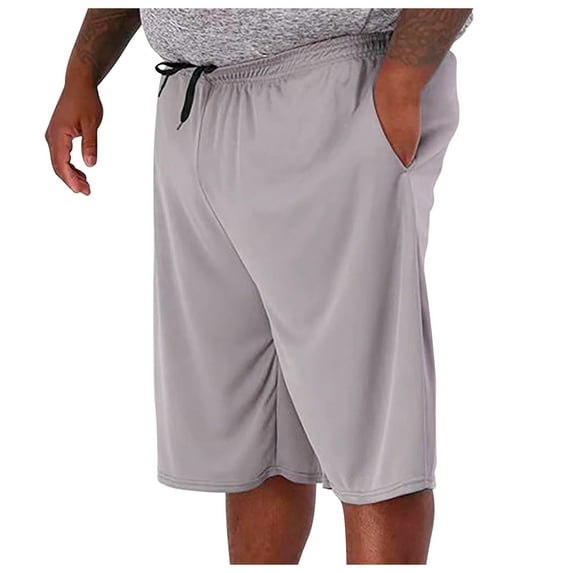 HOOMEUMY Plus Size 3 Pack Mens Quick Dry Athletic Shorts Lightweight Summer Gym Workout Running Shorts with Zipper Pockets Gray 8