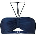 thumbnail image 1 of Summer 2024 SMihono Women Bandeau Push Up Padded Bikini Top Swimwear Halter Bathing Suit Strapless Bras Dark Blue M, 1 of 2