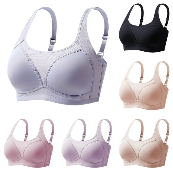 Ahuyic Summer Womens Bras,Plus Size Bras for Women,Woman's Embroidery Thin Style Ventilate Large Size Bra Without Steel Rim