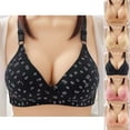 thumbnail image 1 of Ahuyic Summer Womens Bras,Plus Size Bras for Women,Woman's Printing Gathered Together Large Size Daily Bra Underwear No Rims, 1 of 4