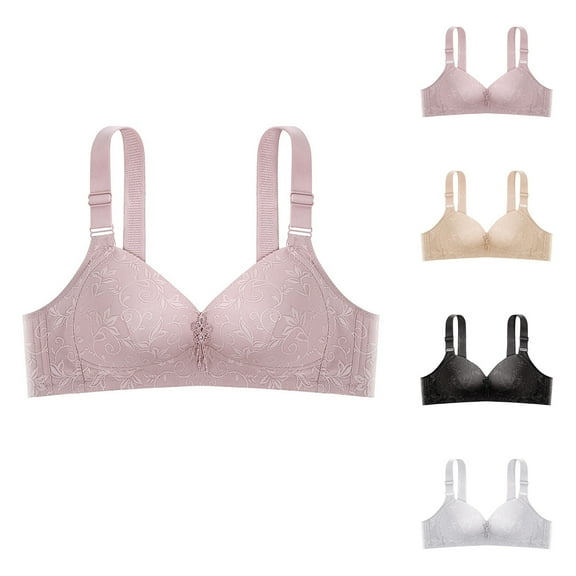 Ahuyic Summer Womens Bras,Plus Size Bras for Women,Women's Large Breasts Small Bras Large Cup Sizes Chaoshan Women's Underwear Thin Styles Summer Without Steel Rims