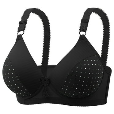 Ahuyic Summer Womens Bras,Plus Size Bras for Women,Women's Non-steel Lace Stitching Comfortable And Breathable Gathered Adjustable Bra Underwear