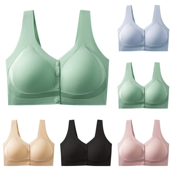 Ahuyic Summer Womens Bras,Plus Size Bras for Women,Women's Solid Color Backless Sexy Seamless Push-Up U-Shaped Beautiful Back Underwear Everyday Bras