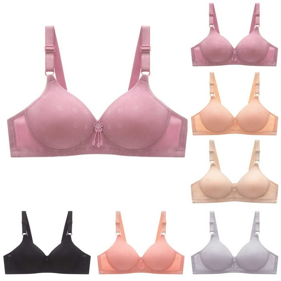 Ahuyic Summer Womens Bras,Plus Size Bras for Women,Women's Large Size Thin Comfortable Breathable Push-up Adjustable Bra