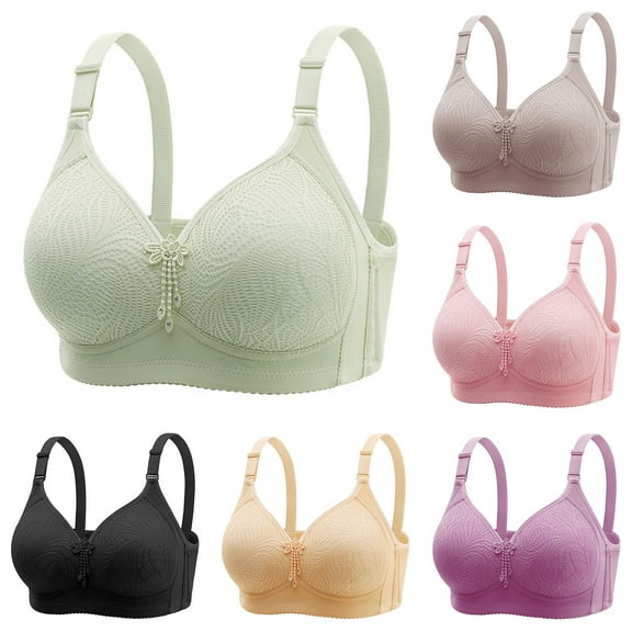 Ahuyic Summer Women Bra,Women Plus Size Bras,Woman's Solid Color Lace Ventilate Large Size Bra Without Steel Rim
