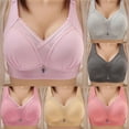 thumbnail image 1 of Ahuyic Summer Womens Bras,Plus Size Bras for Women,Women's Non-steel Lace Stitching Comfortable And Breathable Gathered Adjustable Bra Underwear, 1 of 5