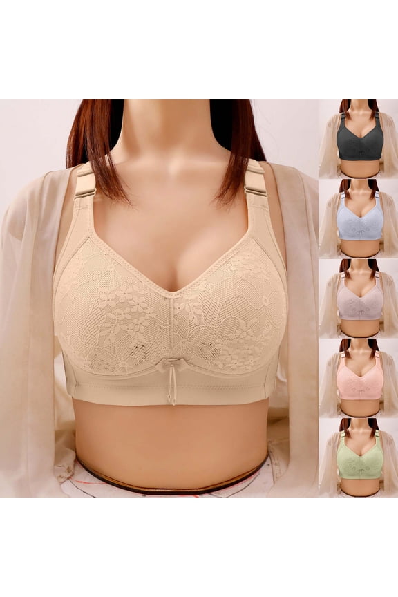 Summer Womens Bras,Plus Size Bras for Women,Woman's Fashion Comfortable Breastplate Lace Breathable Bra Underwear No Rims