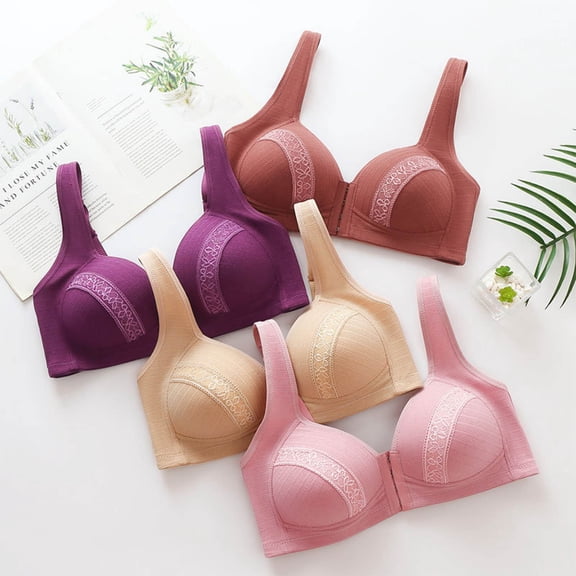 Ahuyic Summer Womens Bras,Plus Size Bras for Women,Woman's Lace Thin Style Ventilate Large Size Bra Without Steel Rim