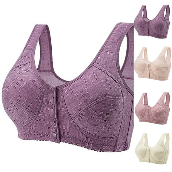 Ahuyic Summer Womens Bras,Plus Size Bras for Women,Woman's Solid Color Thin Style Ventilate Large Size Bra Without Steel Rim