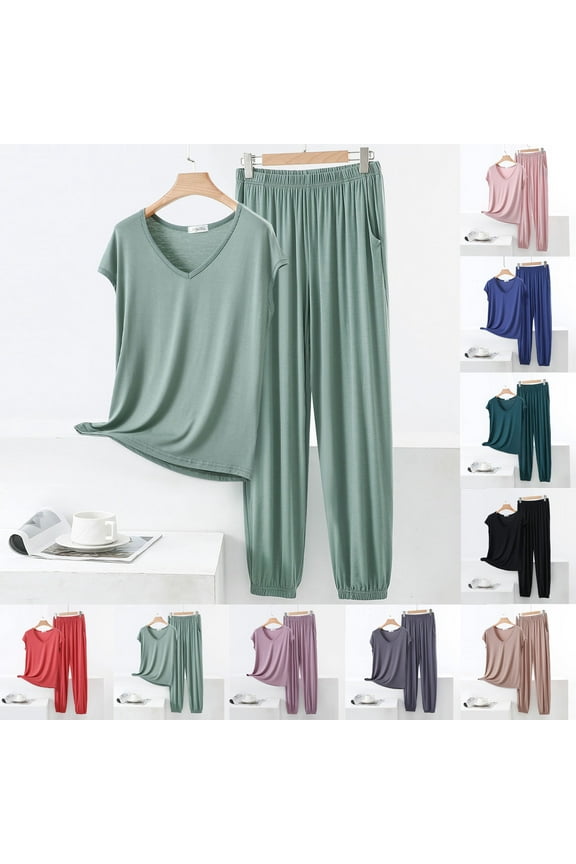 Women Summer Clothing Set,Casual Summer Outfits,Women' Casual Loose Sleeveless V-Neck Blouses Shorts Set