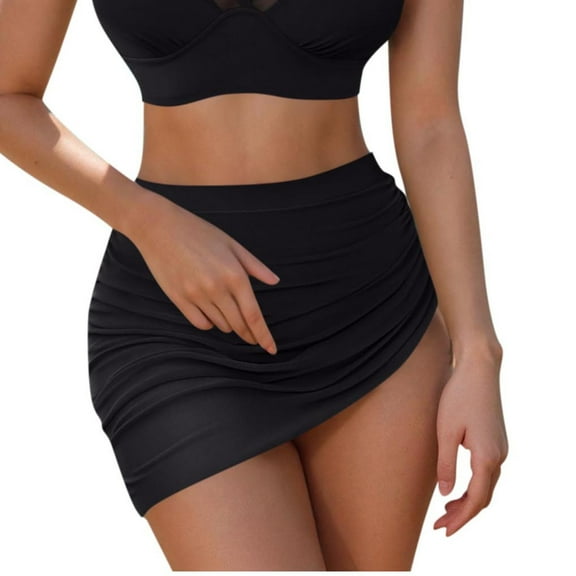 Ahuyic Womens Plus Size SwimSuit,Casual Solid Color Bathing Suit,Fashion Women's Solid Bikini Swimsuit Drawstring Swimwear