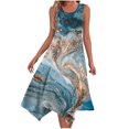 thumbnail image 1 of Ahuyic Womens Summer Dresses,Womens Casual Sundress,Women's Casual Summer Dress Sleeveless Sundress Hankerchief Hem Maxi Tank Dresses Beach Dress With Pockets, 1 of 5