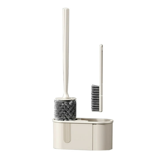 Summer Savings Asxite Toilet Brush, Toilet Brush with Hard Bristles Bathroom Cleaning Bowl Brush Kit Modern and Compact Toilet Cleaner Brush Long Handle Bristles for Bathroom Beige