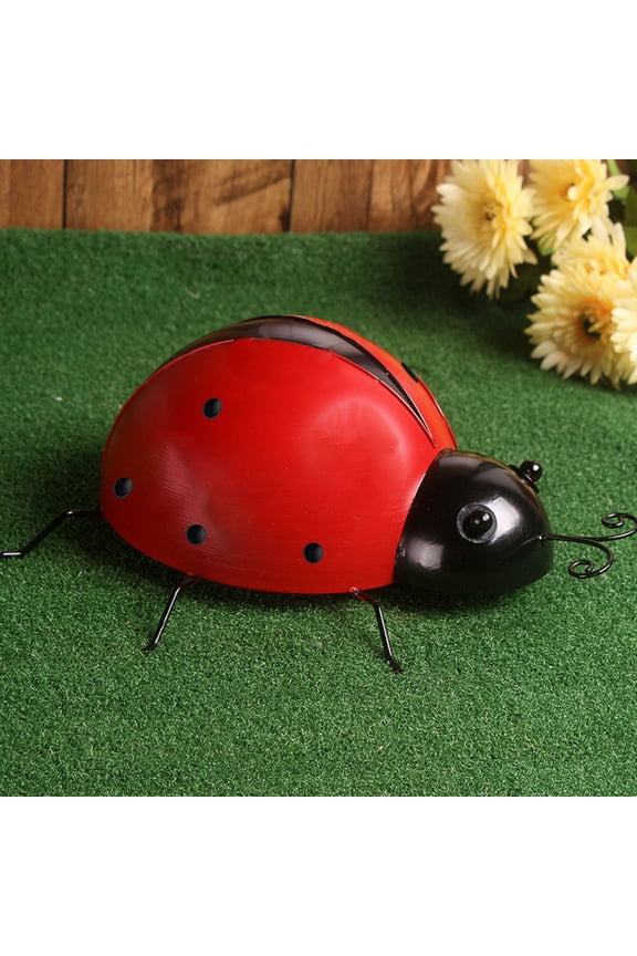 Clearance Items for Home Garden Beetle Art Outdoor Garden Backyard Metal Animal Decoration Gift 10X10Cm Red WY