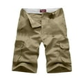 thumbnail image 1 of Summer Clearance HOOMEUMY Men's Summer Cargo Shorts Cotton Loose Fit Multi-Pockets Straight Short Pants Plus Size Bermuda Beach Shorts Yellow 12, 1 of 4