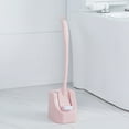 thumbnail image 1 of Cleaning Brush QTOCIO Dead Corner Toilet Brush Bathroom Cleaning Brush Toilet Long Handle Wall-mounted Plastic Soft Bristle Brush Set with Base, 1 of 5