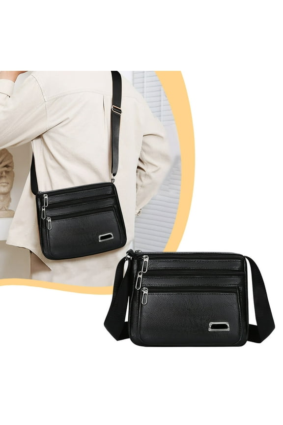 Crossbody Bag for Women Men QTOCIO Premiums Textured Leather Shoulder Crossbody Bag Adjustable Strap Lightweight Spacious Handbag for Travel Work Daily Necessary