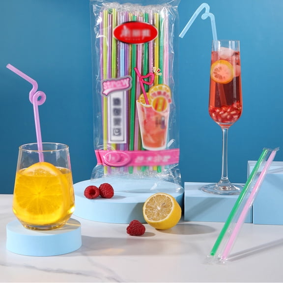 Party Supplies QTOCIO 50 Straws Disposable Individually Wrapped Drinks Juices Party Family Gathering