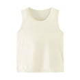 thumbnail image 1 of Summer Clearance Holiday Deals 2025! QTOCIO Summer Girls Tank Top, Toddler Girl Clothes, Shirts For Kids Sleeveless Solid Graphic T-Shirt Round Neck Crop Top For Girls And Boy, Beige, 11-12 Years, 1 of 4