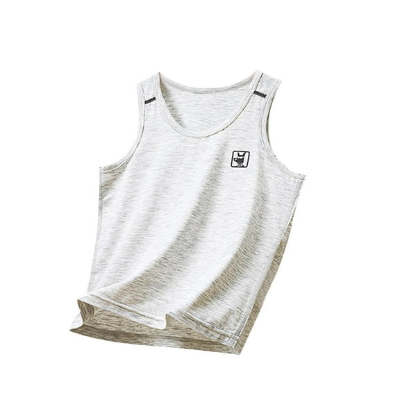 QTOCIO Summer Girls Tank Top, Toddler Girl Clothes, Summer New Children's Cotton Boys' Girls' Sleepwear Inner Underwear Round Neck Top, Beige, 3 Years