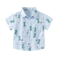 thumbnail image 1 of QTOCIO Toddler Boys Clothes, Summer Boys Shirts, FashionBoys' Casual Short Sleeve Turndown Collar Botton Solid Short Pants Sets, Blue, 4 Years, 1 of 5