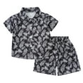thumbnail image 1 of QTOCIO Toddler Boys Outfits, Kids Boy Clothes, Short Sleeve Graphic Shirts for Kids 1-8 Years Boy Children's Short Sleeved Shirt Pants, Black B, 2 Years, 1 of 3