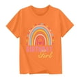 thumbnail image 1 of Summer Savings Holiday Deals 2025! QTOCIO Toddler Girl Clothes, Summer Girls Shirts, New Birthday Day Shirts for Kids Short Sleeve Graphic T-Shirt Round Neck Top for 2-15 Years, Orange, 2 Years, 1 of 6