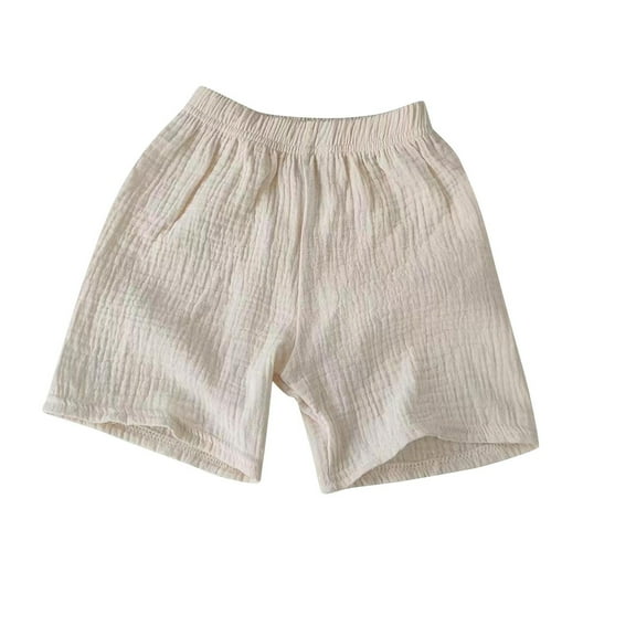 QTOCIO Toddler Girls Clothes, Summer Girls Shorts, Child's Summer Solid Boys and Girls Baby Botton Pants Denim Flounce Cute Shorts, White, 2 Years