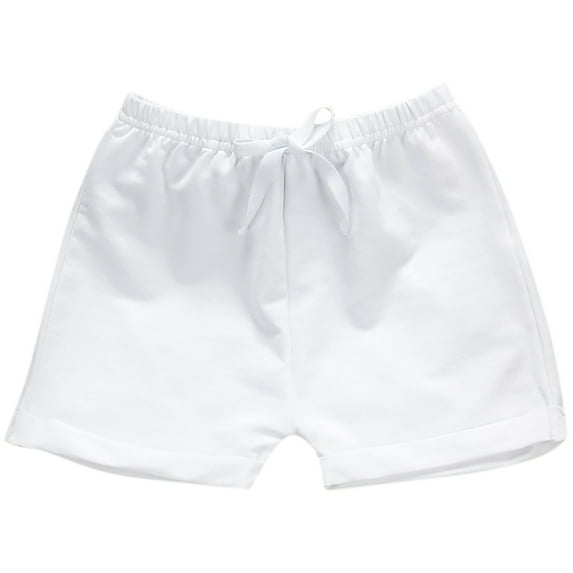 QTOCIO Toddler Girls Clothes, Summer Girls Shorts, Toddler Kids Boys Girls Fashion Solid Color Cute Summer Leisure Frenulum Pants Shorts, White, 2 Years
