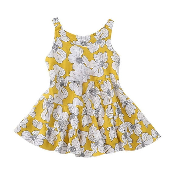 QTOCIO Toddler Girls Dresses, Baby Girl Clothes, Children's Cotton Silk Princess Dress Cake Dress Stylish Children's Camisole Dress, Beige, 4 Years