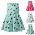 thumbnail image 1 of QTOCIO Toddler Girls Dresses, Baby Girl Clothes, Girl's Sleeveless Printed Dress Fashionable and Cute Princess Dress, Green A, 5 Years, 1 of 3