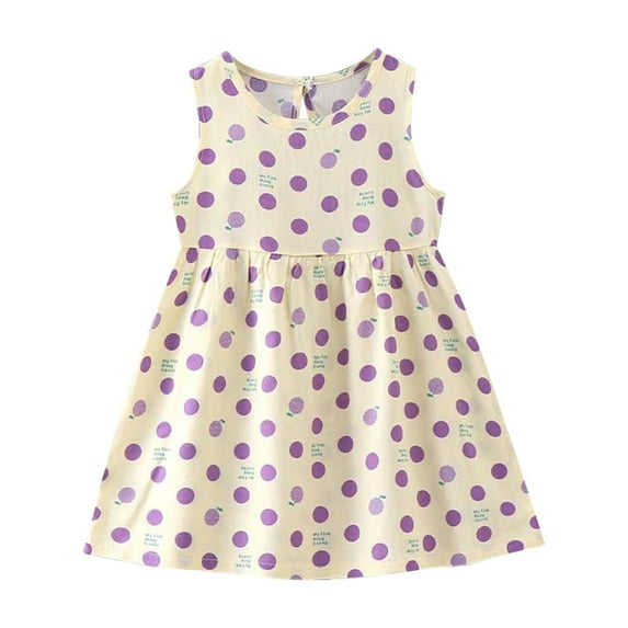 Summer Clearance Holiday Deals 2025! QTOCIO Toddler Girls Dresses, Baby Girl Clothes, Summer Toddler Baby Girls Sleeveless Dress Graphic Print Children's Clothing, Purple, 6 Years