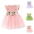 thumbnail image 1 of QTOCIO Toddler Girls Dresses, Baby Girl Clothes, Toddler Kids Baby Girls Fashion Cute Sleeveless Sweet Flower Lace Dress, Green, 12 Months, 1 of 5