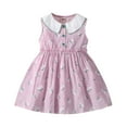 thumbnail image 1 of QTOCIO Toddler Girls Dresses, Baby Girl Summer Clothes, 3-12 Years Girls' Fashionable and Cute Floral Princess Dress Sleeveless Round Neck Dress, Pink, 7 Years, 1 of 8