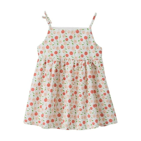 QTOCIO Toddler Girls Dresses, Baby Girl Summer Clothes, Fashionable Children's Printed Sleeveless Tank Top Dress Summer Casual Round Neck Dress, Pink, 2 Years