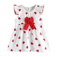 thumbnail image 1 of QTOCIO Toddler Girls Dresses, Baby Girl Summer Clothes, Girls' Princess Dress Cotton Children's Floral Flying Sleeve Dress Baby Summer Outfit, Red C, 1 Years, 1 of 3
