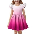 thumbnail image 1 of QTOCIO Toddler Girls Dresses, Baby Girl Summer Clothes, Girls Sleeveless Stretchy Dress A Line Twirly Skater Recital Short Sleeve Dress, Hot Pink, 3 Years, 1 of 7