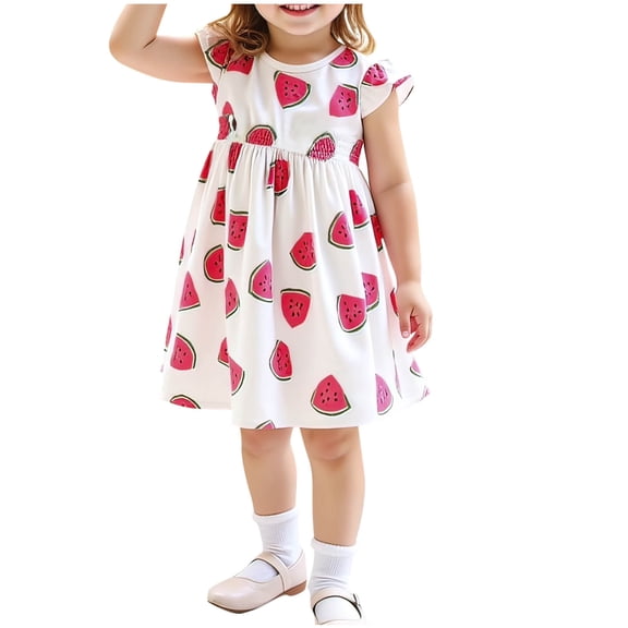 QTOCIO Toddler Girls Dresses, Baby Girl Summer Clothes, Girls Sleeveless Stretchy Dress A Line Twirly Skater Recital Sleeveless Dress, White, 6 Years