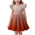thumbnail image 1 of QTOCIO Toddler Girls Dresses, Baby Girl Summer Clothes, Girls Sleeveless Stretchy Dress A Line Twirly Skater Recital Short Sleeve Dress, Wine, 3 Years, 1 of 7