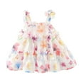 thumbnail image 1 of Summer Clearance Holiday Deals 2025! QTOCIO Toddler Girls Dresses, Baby Girl Summer Clothes, Kids Baby Girls Fashion Cute Sleeveless Sweet Flower Print Dress Tiered Skirt, Multicolor, 2 Years, 1 of 6