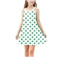 thumbnail image 1 of QTOCIO Toddler Girls Dresses, Baby Girl Summer Clothes, Kids Girls Cute Round Print Sleeveless Camisole Dress A Line Suspenders Wrinkle Dress, Green, 11 Years, 1 of 8