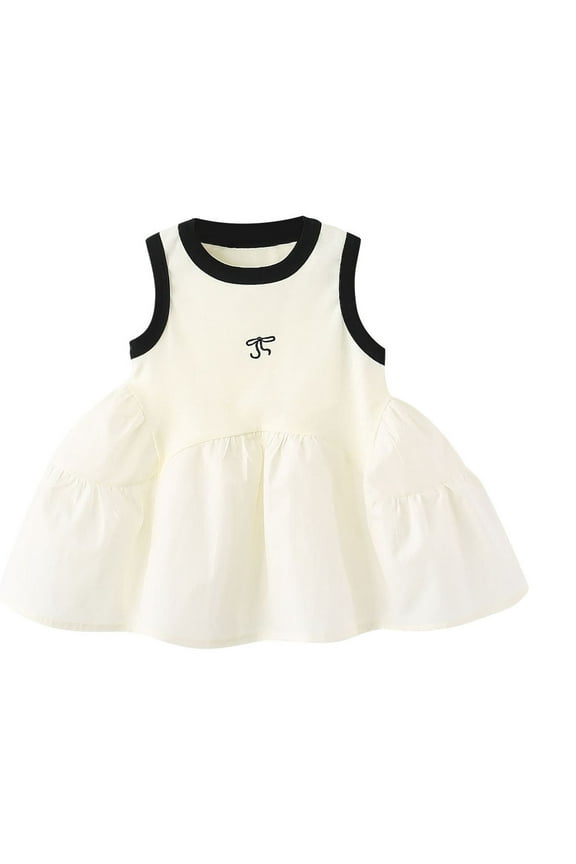 Toddler Girls Dresses, Baby Girl Summer Clothes, Toddler Kids Baby Girls Fashion Cute Sleeveless Sweet Bowknot Embroidery Dress, Black, 2 Years